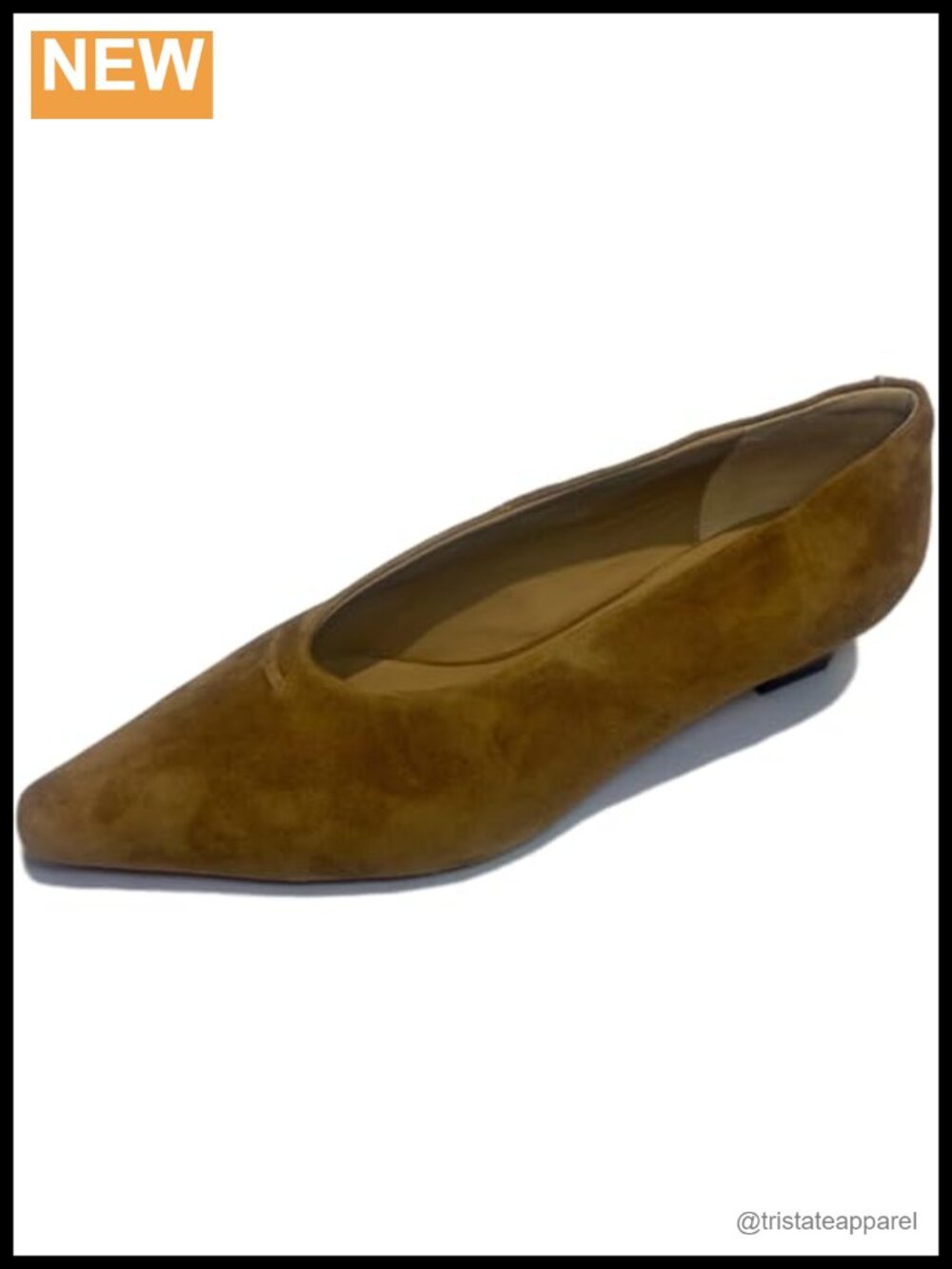 Suede Leather Pointed-Square Toe Kitten Heels Slip-On Block Low-Heel Pumps